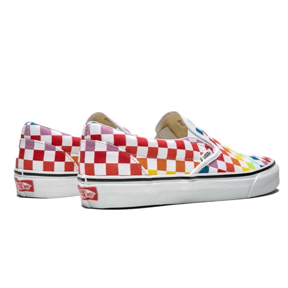 Vans Slip-On Rainbow Checkerboard Canvas Sneakers Men’s 10 Women’s 11.5 NWOT - Picture 5 of 10
